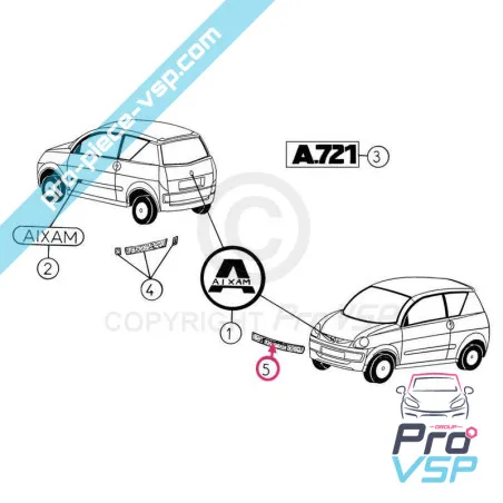 Front bumper facing aixam A721 / A741 / A751 / Scouty