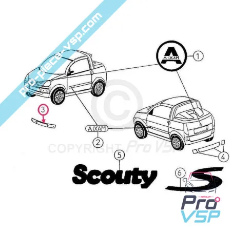 Paraurti anteriore rivolto aixam A721 / A741 / A751 / Scouty