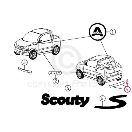 Oikea takapuskuri Oikea kuitu aixam A721 A741 A751 Scouty