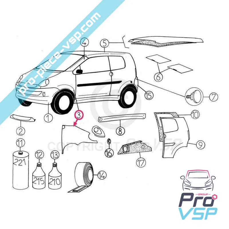 Oikea etupuolen sopeutettava kuitu Aixam 500sl