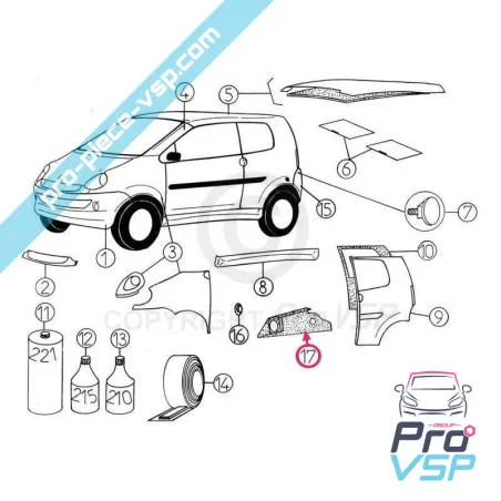 Adaptabil pentru aripa frontală dreaptă Aixam 500sl
