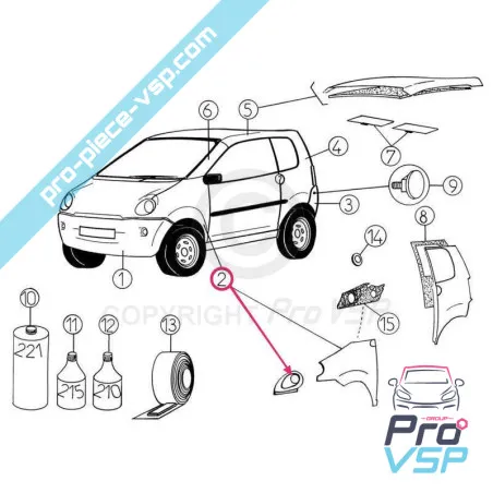 Entourage de phare gauche adaptable en fibre pour aixam 300sl 400sl