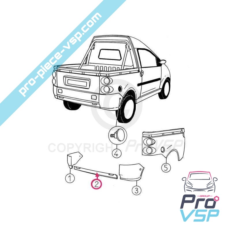 Rear bumper (lower central part)