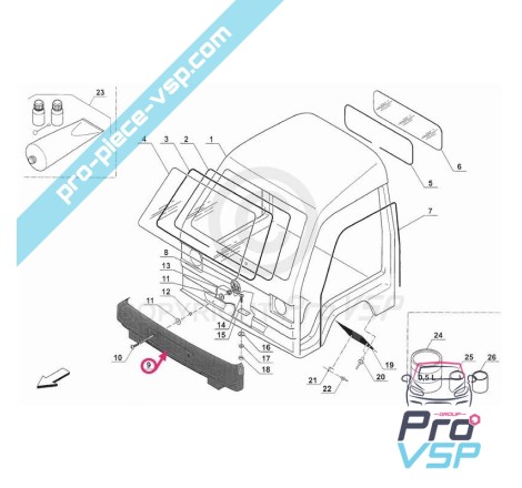 Pare choc avant adaptable en fibre pour camion le bellier