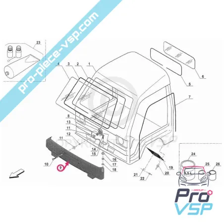 Front bumper adaptable fiber for truck le bellier