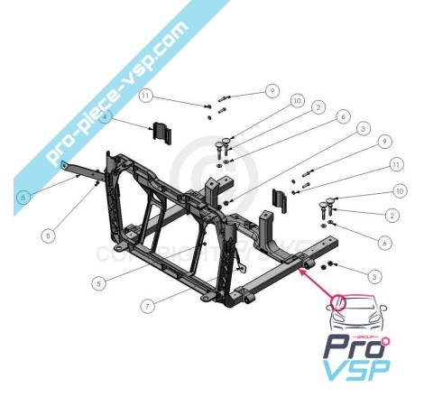 Berço do motor para ligier xtoo 1 2 max