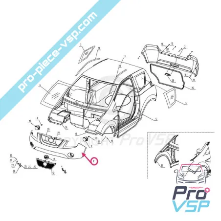 Front bumper adaptable fiber for bellier jade