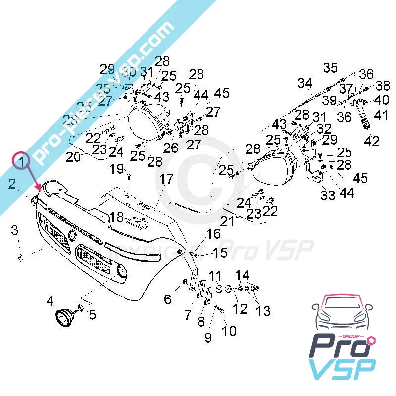 Pare choc avant adaptable en fibre pour Casalini sulkydea , sulky pick up