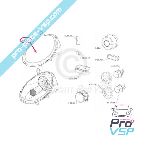 Faro de cabeza izquierdo para Chatenet