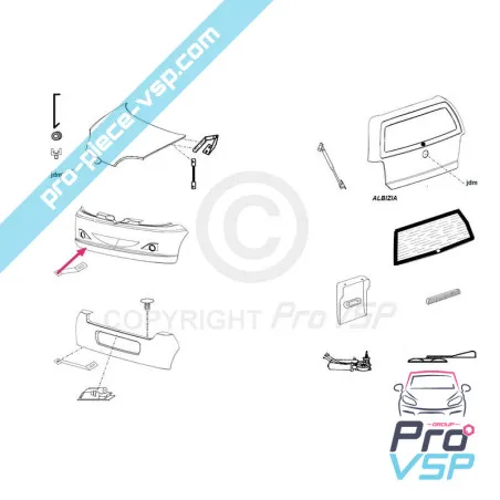 Front bumper adaptable ABS plastic for Jdm Albizia