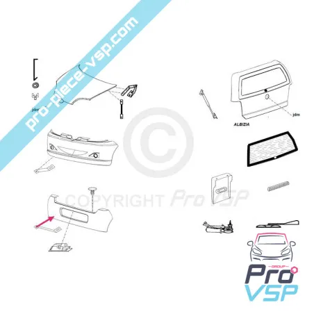 Rear bumper adaptable fiber for Jdm Albizia