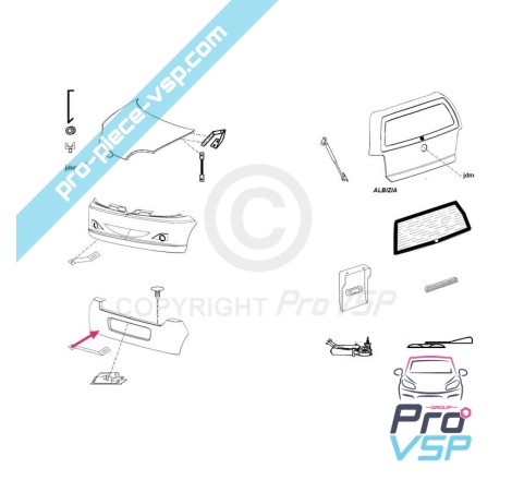 Anpassningsbar ABS-ryggskak Jdm Albizia