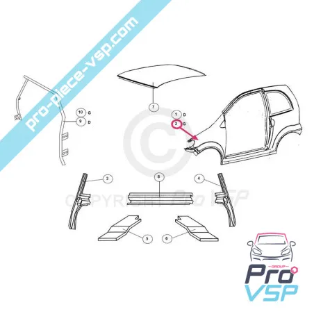 Fibra adaptable a la hoja frontal izquierda para Jdm Albizia