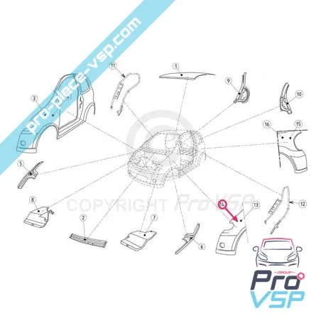 Fibra adaptable delantera delantera para JDM ABACA