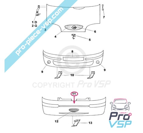 Pare choc arrière pour jdm titane 3