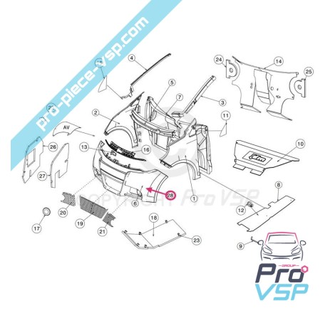 Pare choc avant adaptable en fibre pour jdm roxsy