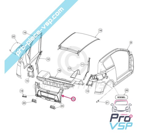 Pare choc arrière adaptable en fibre pour jdm roxsy