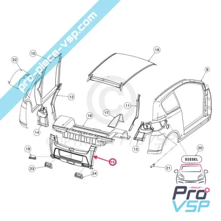 Rear bumper adaptable fiber for JDM roxsy