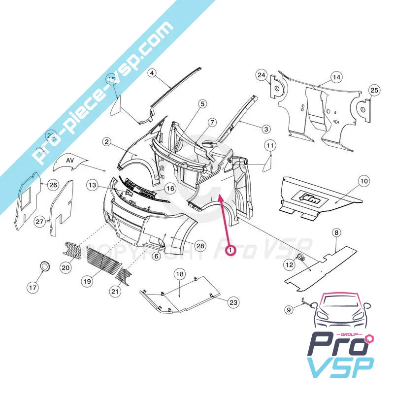 Fibra adattabile della lama sinistra anteriore per Jdm Roxsy