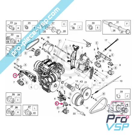 Flange com origem de parada para Ligier Microcar Dué