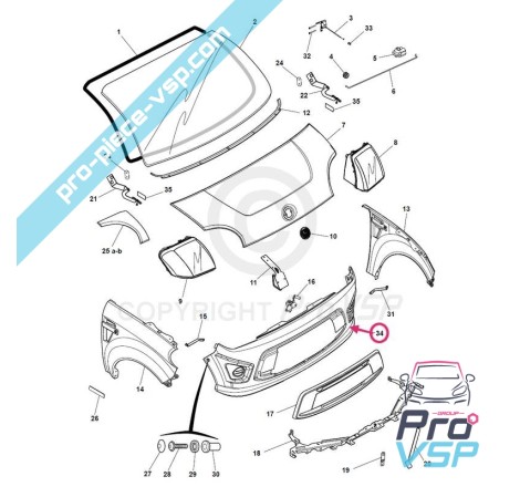 Front bumper adaptable ABS plastic for Dué First