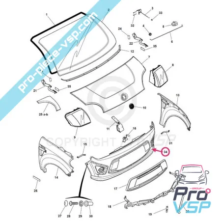 Front bumper adaptable ABS plastic for Dué First