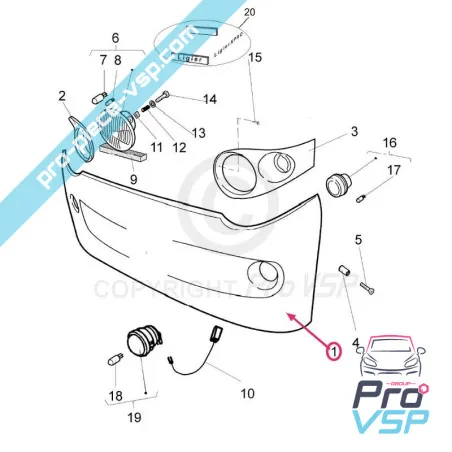 Pare choc avant adaptable en fibre pour Ligier x-pro , microcar m-pro