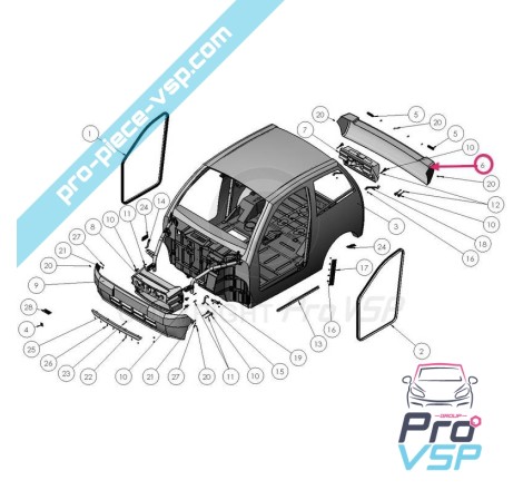 Fibra Adaptável para o pára-choques traseiro para Ligier Xtoo 1