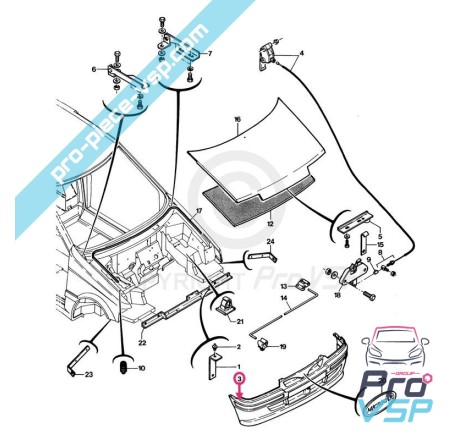 Fibra Adaptável do pára-choque dianteiro para Microcar Lyra (1º modelo)
