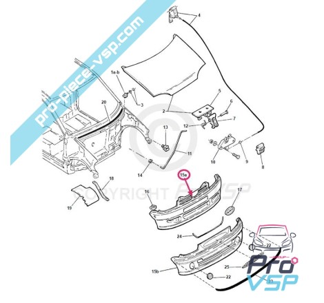 Fibra Adaptável do pára-choque dianteiro para Microcar Virgo 1