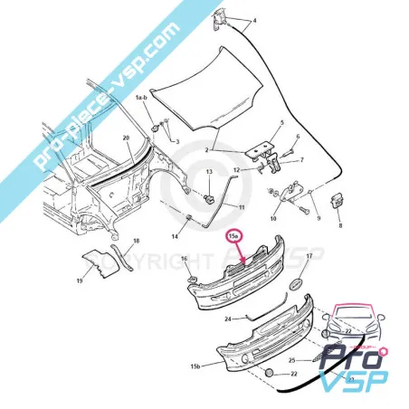Fibra adaptable del parachoques delantero para Microcar Virgo 1