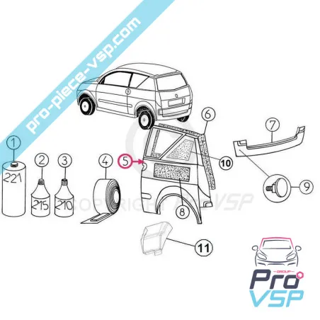 Carro traseiro esquerdo sem licença aixam a741 a751