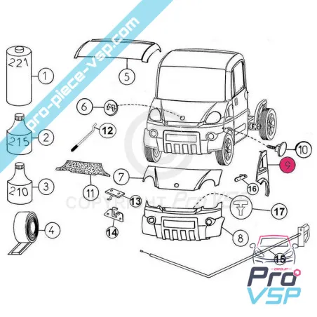 Right front wing adaptable fiber for Mega Phase 2