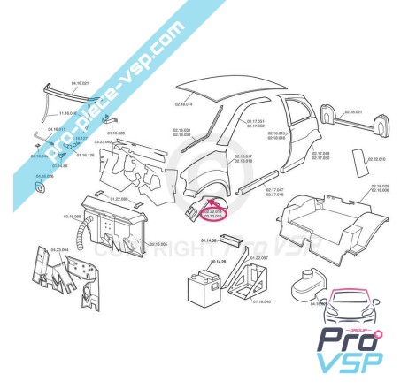 Passage de roue avant droit adaptable pour Chatenet barooder speedino