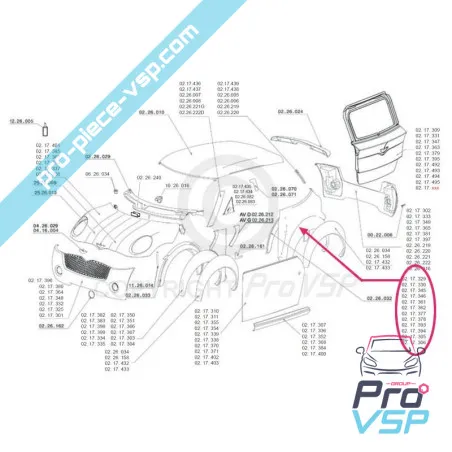 Fibra adaptable a la izquierda izquierda para Chatenet CH26 CH28 CH30
