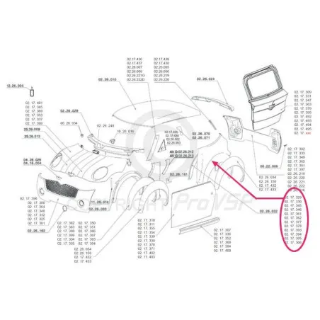 Oikea takapenkki sopeutuva kuitu Chatenet CH26 CH28 CH30
