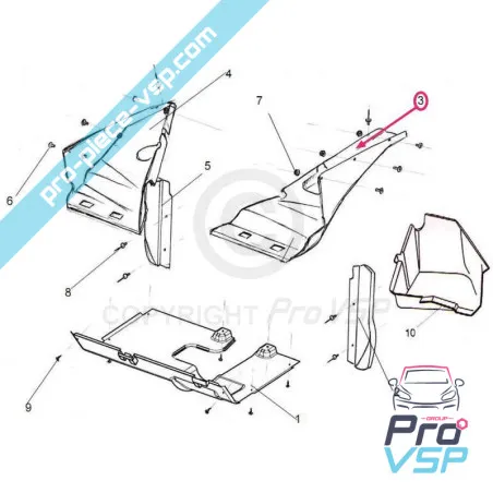 Play Front left wing adaptable for Italcar T3
