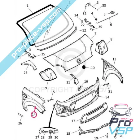 ABS ABB in plastica adattabile ala anteriore destra per Dué First