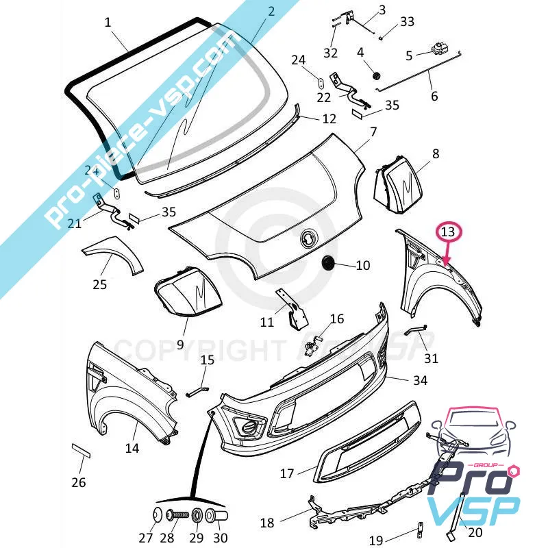 Ala anteriore a sinistra Adattabile ABS plastica ABS per Dué First