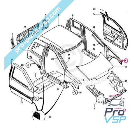 Aile avant gauche adaptable en fibre pour Microcar Lyra