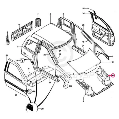 Joue d'aile avant gauche adaptable en fibre pour Microcar lyra