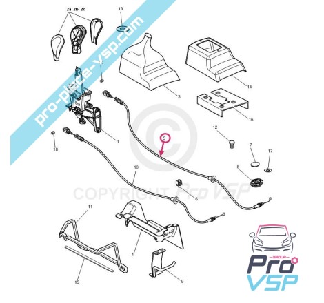 Câble inverseur adaptable pour microcar m8 f8c ligier jsrc ( marche arrière )