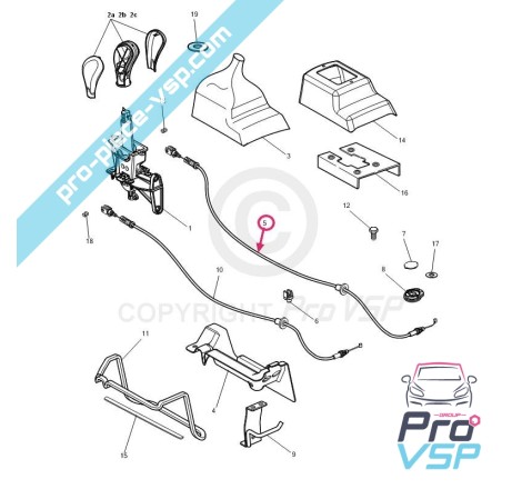 Cabo de inversor adaptável para microcar m8 f8c JSRC Ligier (reverso)
