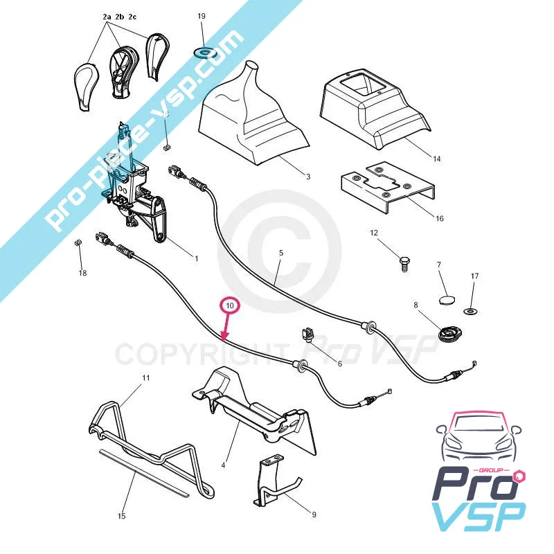 Câble inverseur adaptable pour microcar m8 f8c ligier jsrc ( marche avant )