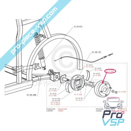 Tamburul de frână pentru chatenet ch26 ch28 ch30 ch32 pick-up sporteevo (Diametrul 160mm)