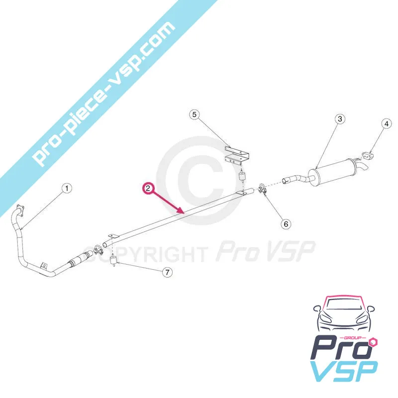 Intermediate exhaust tube for JDM xheos