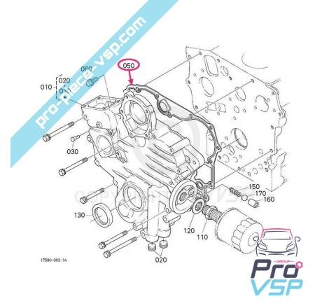 Joint de carter de distribution pour aixam moteur kubota z402 z482