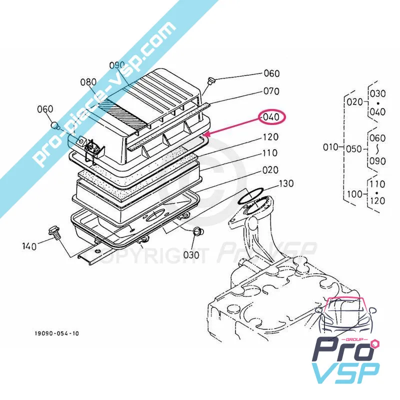 Luftfilterabdeckungsdichtung für aixam Motor kubota Z402 Z482