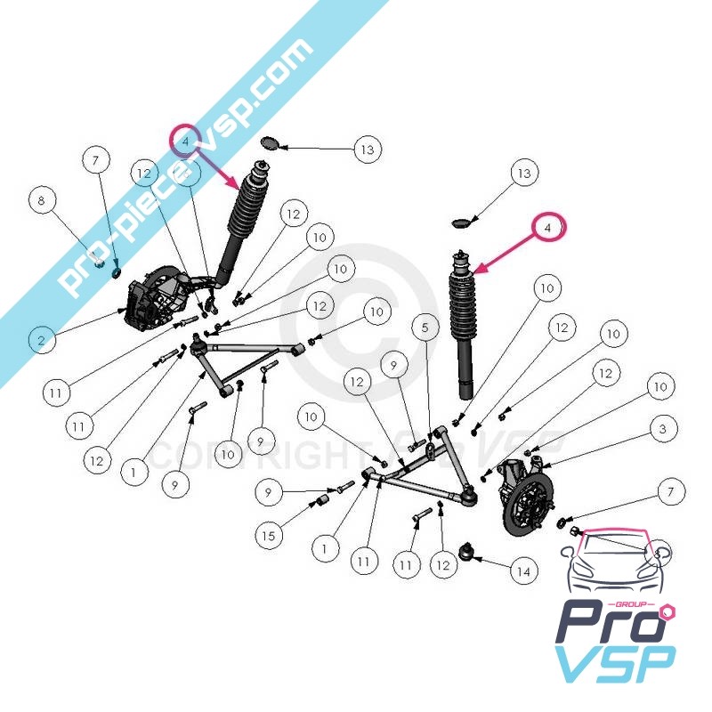 Front shock absorber