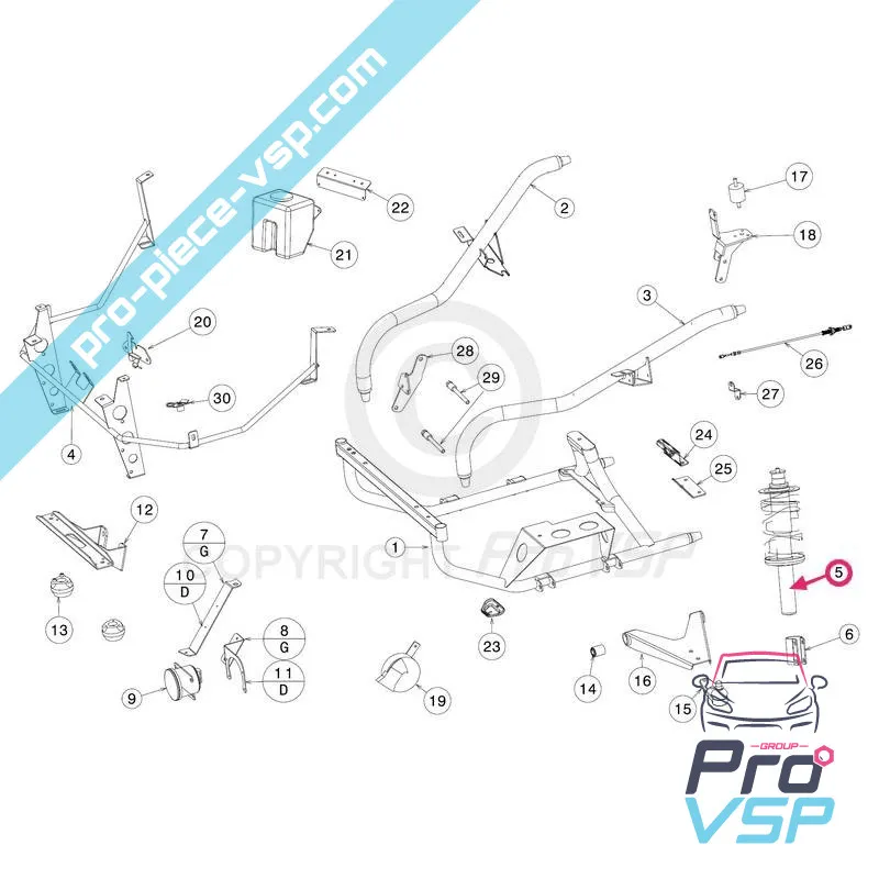Shock absorber before origin for Jdm aloes